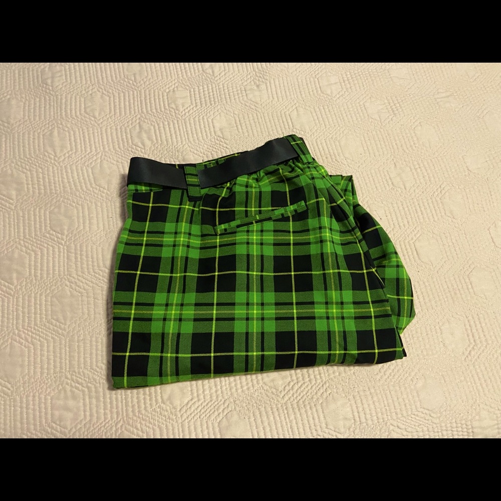 Green Plaid Pants